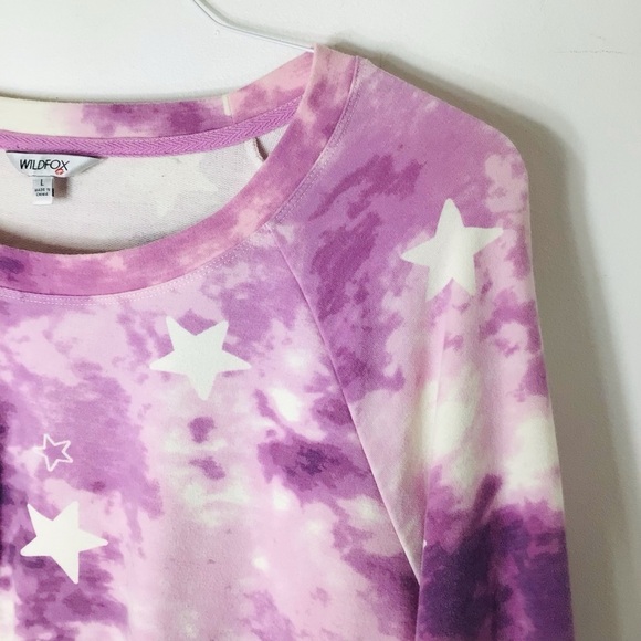 Wildfox sweatshirt women large purple stars - Picture 3 of 10